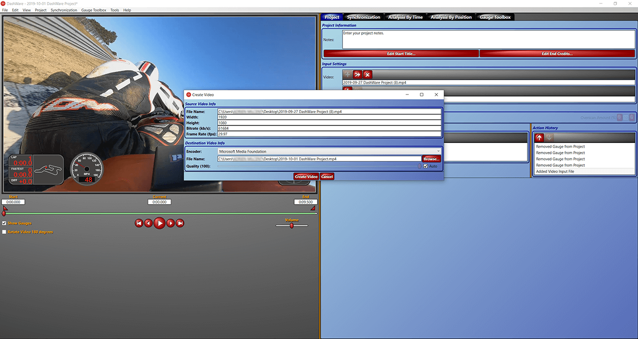 export video dashware