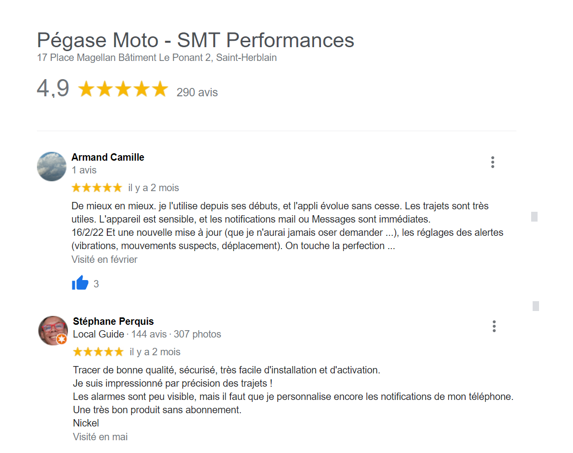 Avis client Pégase Moto
