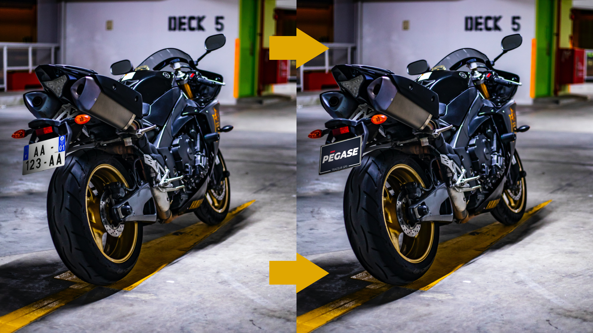 même moto avec plaque personnalisée