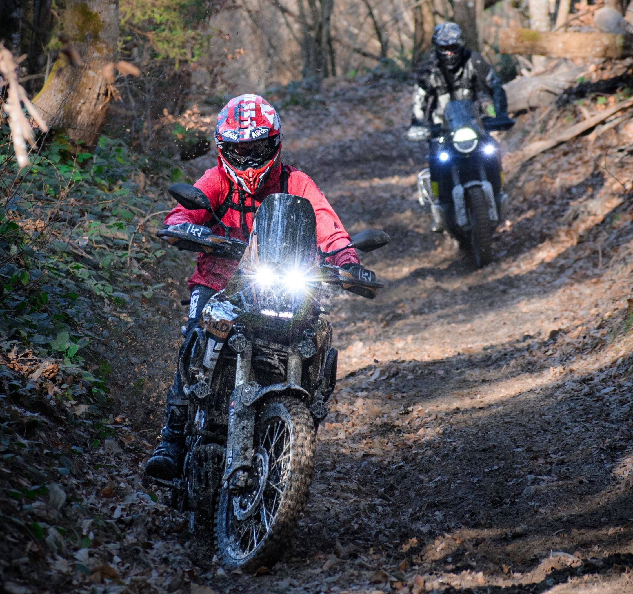 Application Pégase sur moto pour sortie offroad